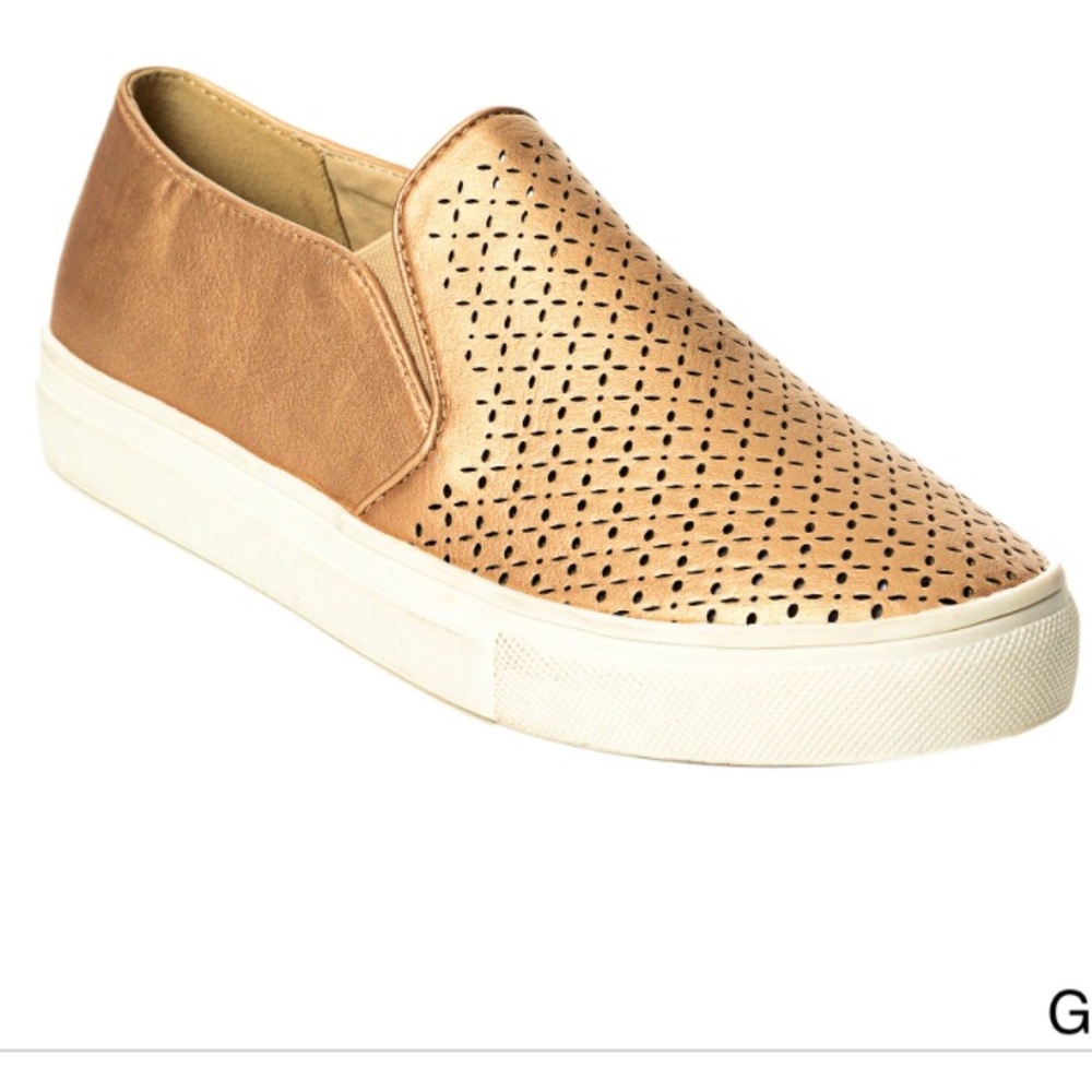 Gold slip on sneakers